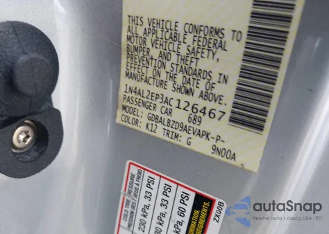 2010 Nissan Altima 2.5 S from USA, damaged, VIN 1N4AL2EP3AC126467